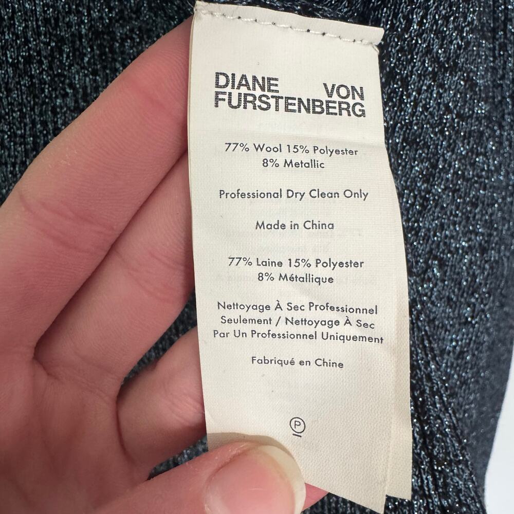 Diane Von Furstenberg Sparkly Knit Wrap Top - Picture 10 of 10